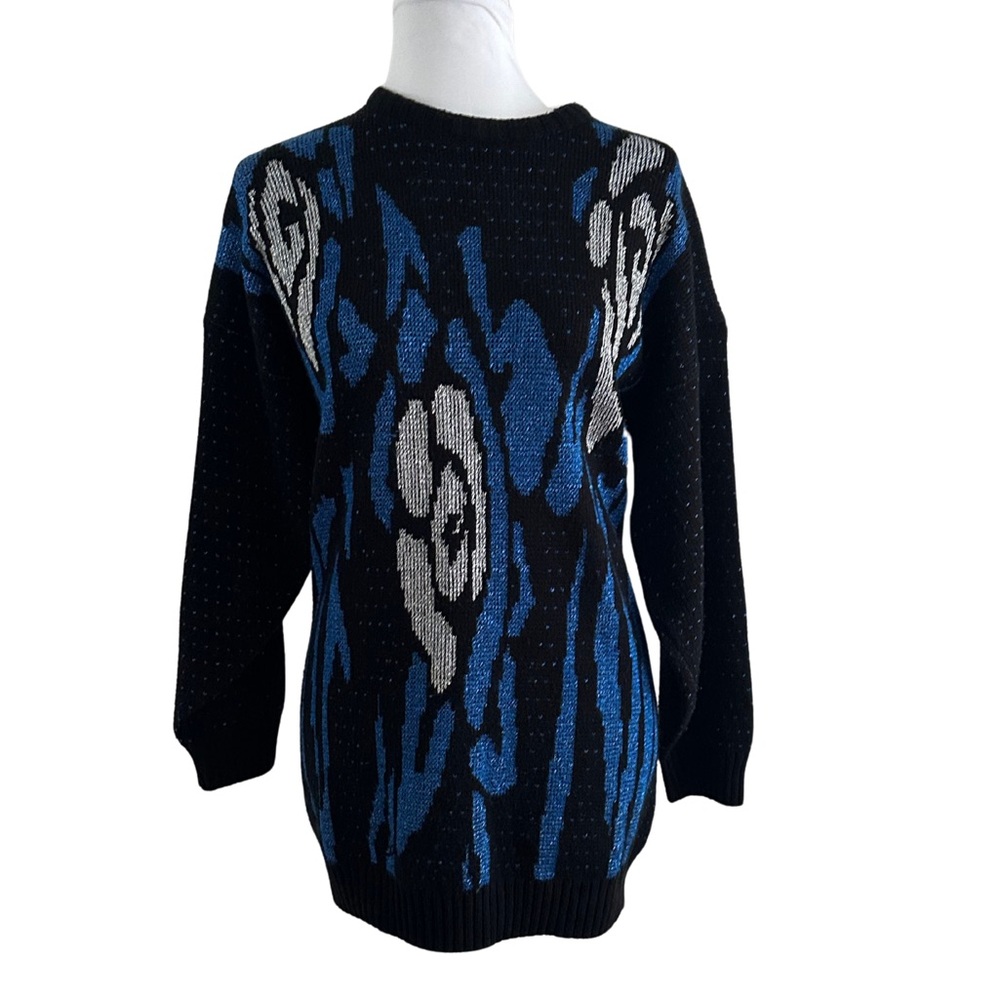 Vintage Metallic Floral Sweater